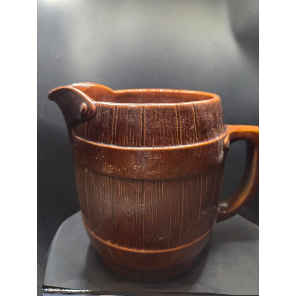 Frankoma 97D Pitcher 64oz Brown Plainsman Prairie Barrel Vintage Pottery